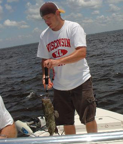 Grouper like this one Brian caught on light tackle are a tough fight 
