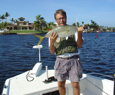 Cooper with a couple of jacks in the 10-15 lb range. This school of jacks attacked our artificial baits all afternoon, and were still biting when we left to go home.